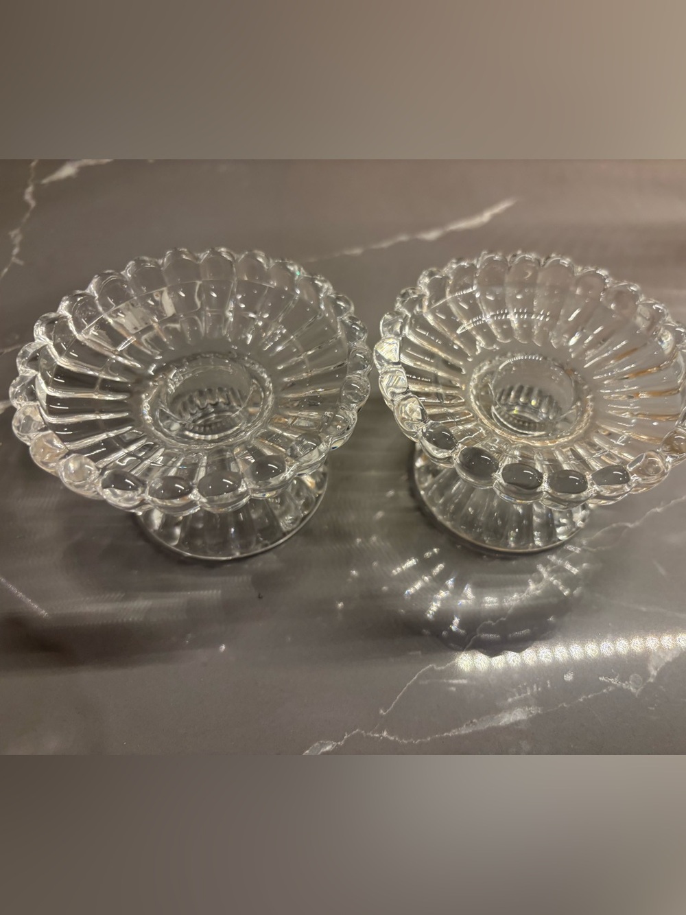 Biedermann Clear Glass Pedestal Votive Holders - Set of 2